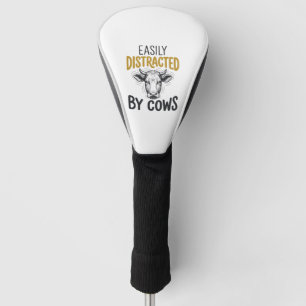Einfach abgelenkt von Kühen Lustiges Kuhliebhaber- Golf Headcover