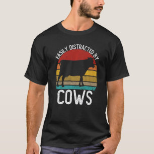 Einfach abgelenkt von Kühen Vintage Kuh T-Shirt