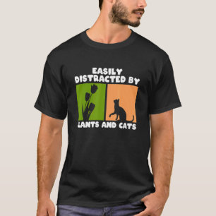 Einfach abgelenkt von Pflanzen und Katzen Süße Kat T-Shirt