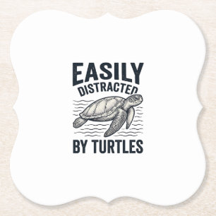 Einfach abgelenkt von Schildkröten Vintage-Shirt-D Untersetzer