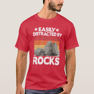 Einfach abgelenkt von Steinen Sammler Mineral Retr T-Shirt