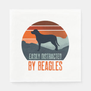 Einfach Ablenkbar Durch Beagle-Hunde Spaziergang Serviette