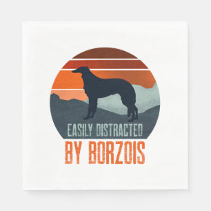 Einfach ablenkbar durch Borzois Hunde Spaziergang Serviette
