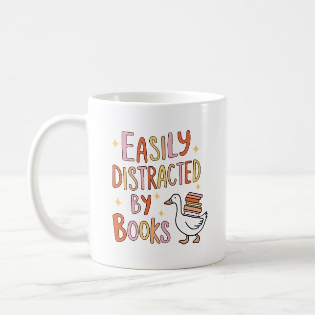 Einfach ablenkbar durch Bücher  Kaffeetasse (Links)