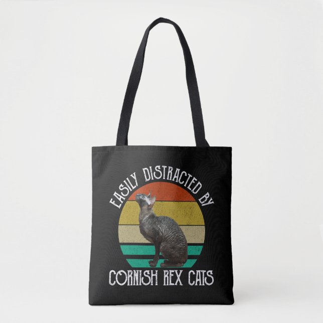 Einfach Ablenkbar Durch Cornish Rex Katzen Tasche (Vorderseite)