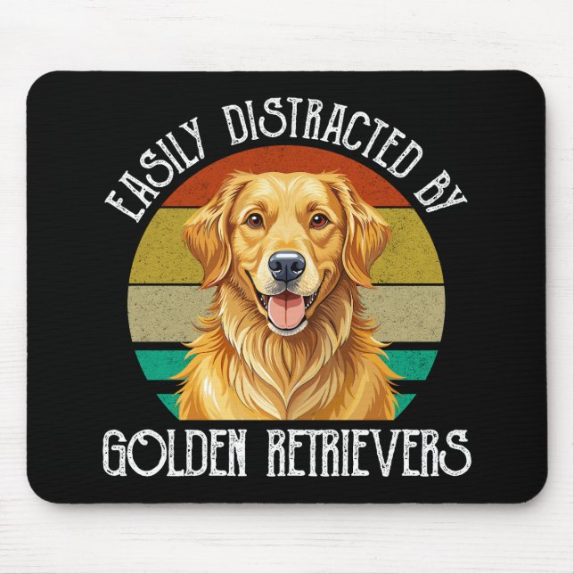 Einfach Ablenkbar Durch Golden Retriever Mousepad (Vorne)
