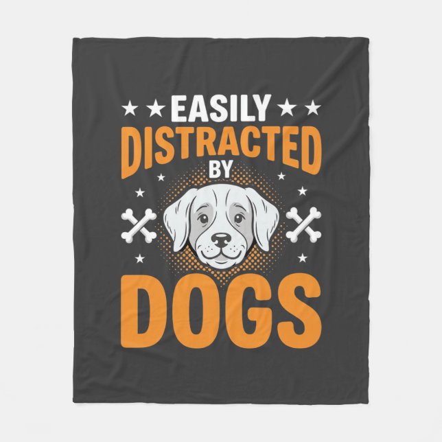 Einfach ablenkbar durch Hunde Fleecedecke (Vorderseite)