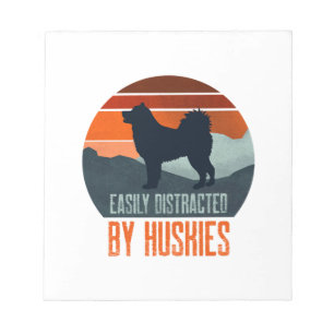 Einfach ablenkbar durch Huskies Hunde Spaziergang Notizblock