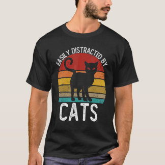 Einfach ablenkbar durch Katzen Vintage-Katze T-Shirt
