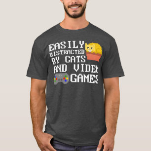 Einfach ablenkbar durch Videospiele und Pizzamädch T-Shirt