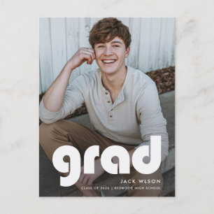 Einfach Absolvent Abschlussfoto Abschluss Danke Postkarte