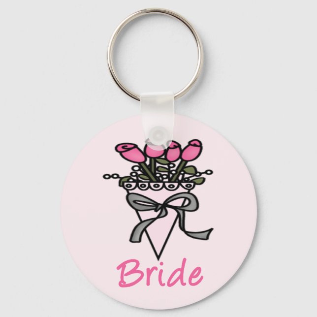 Einfach Adorable Bridal Bouquet Schlüsselanhänger (Vorderseite)