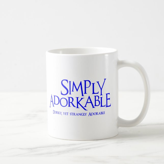 Einfach Adorkable, blau Kaffeetasse (Rechts)