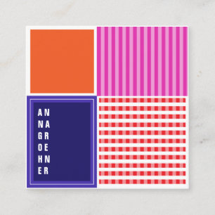 Einfach anders! Bunt und laut Quadratische Visitenkarte