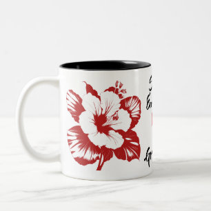 Einfach animierter Hibiskus individuell anpassbar Zweifarbige Tasse