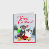 Einfach anpassbare süße Shih Tzu-Hund-Weihnachtska