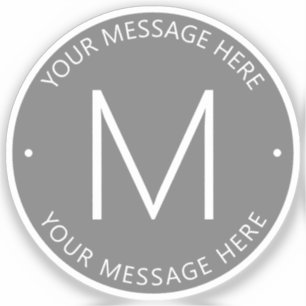 Einfach anpassbarer Text Gray Transparent Aufkleber