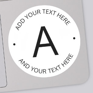 Einfach anpassbarer Text   Transparent mit Schwarz Aufkleber