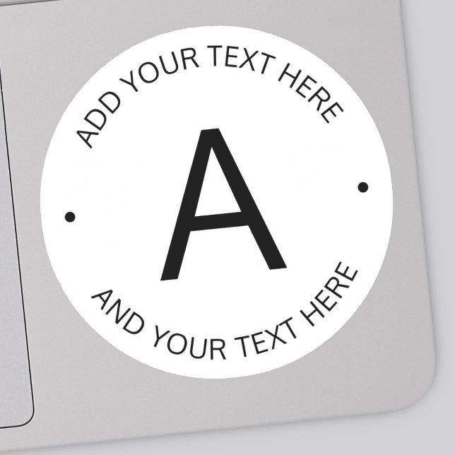 Einfach anpassbarer Text | Transparent mit Schwarz Aufkleber (Von Creator hochgeladen)