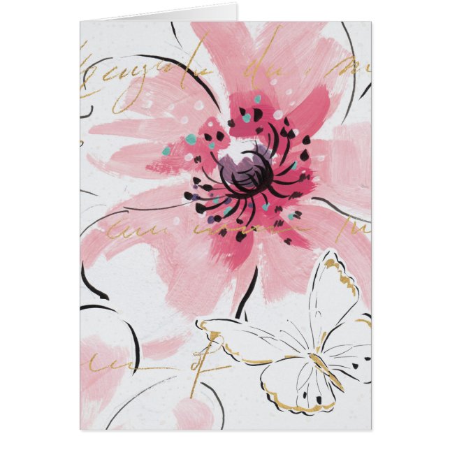 Einfach Aquarell des Rosa-| mit Blumen (Vorne)