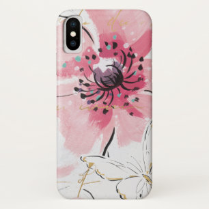 Einfach Aquarell des Rosa- mit Blumen Case-Mate iPhone Hülle