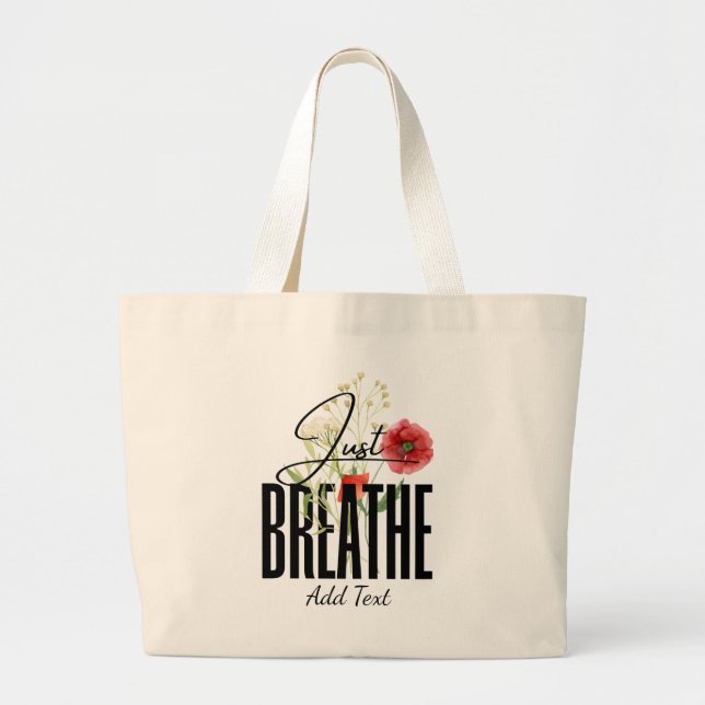 Einfach atmen - Inspiration Blumenyoga Jumbo Stoffbeutel (Vorne)