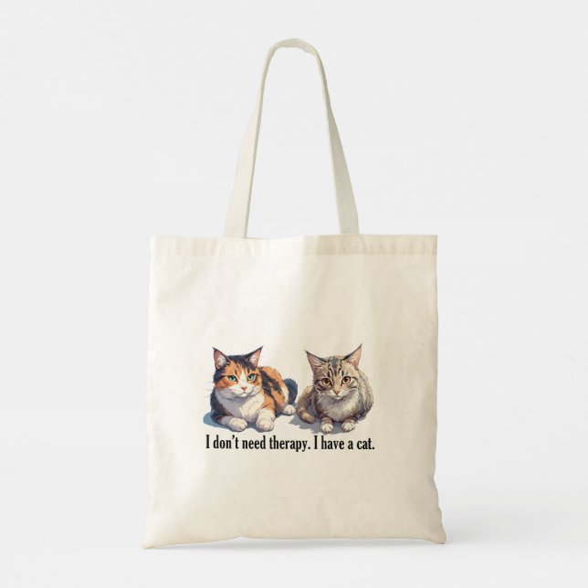 Einfach attraktive, lustige Cat Design Tote Tasche (Rückseite)