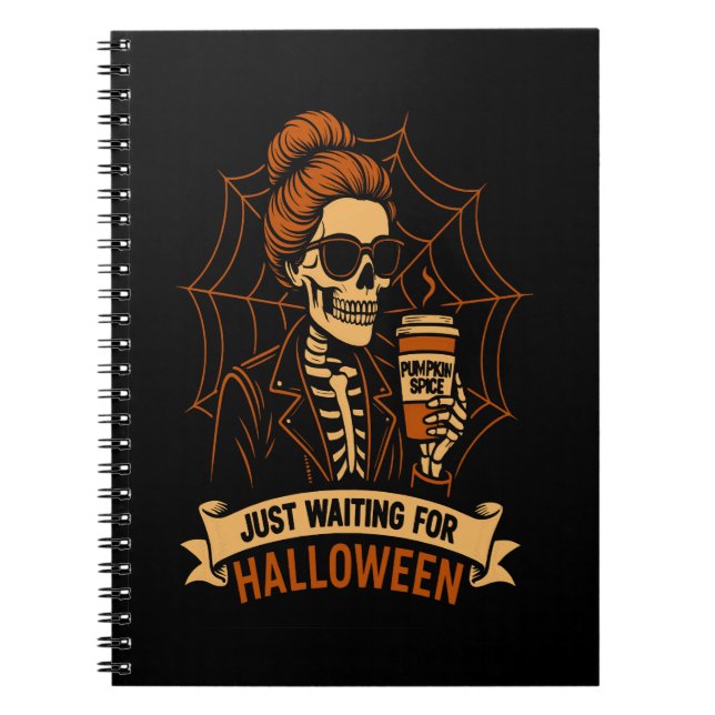 Einfach auf Halloween Skelett wartend Notizblock (Vorderseite)