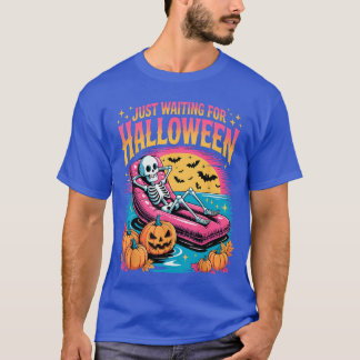 Einfach auf Halloween wartendes Skelett-Kürbis- Fl T-Shirt