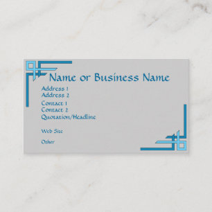 Einfach ausgeklügelte Blue Art Deco Business Card Visitenkarte