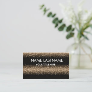 Einfach Basic Minimal Schwarz & Glitter Weiß Visitenkarte