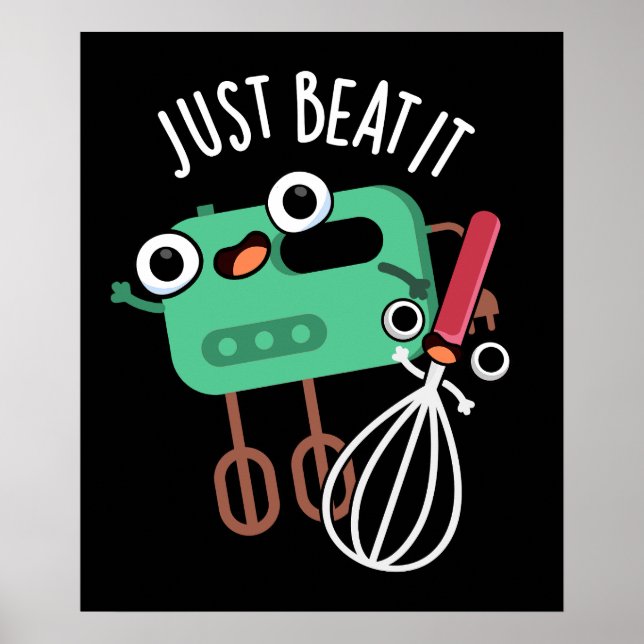 Einfach Beat It Lustiger Backpunsch Dunkler Hinter Poster (Vorne)