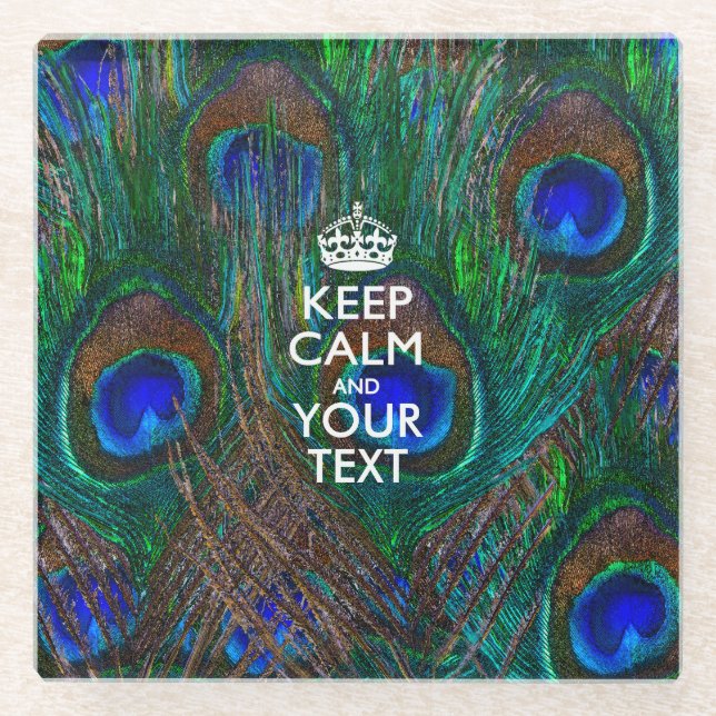 Einfach BEHALTEN CALM haben Sie Ihren Text auf Pea Glasuntersetzer (Vorderseite)