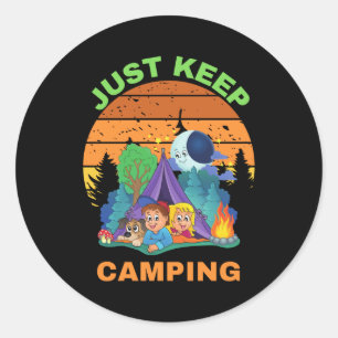 EINFACH BEHALTEN CAMPING RUNDER AUFKLEBER