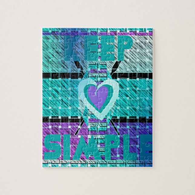 Einfach behalten: Cyan Heart & Clarity Pattern Art (Vertikal)