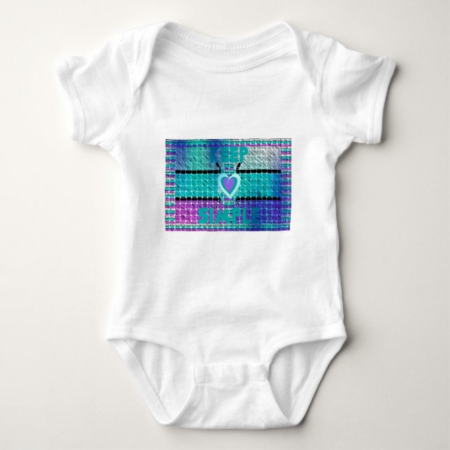 Einfach behalten: Cyan Heart & Clarity Pattern Art Baby Strampler (Vorderseite)