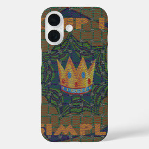 Einfach behalten: Das Royal Clarity Pattern Design iPhone 16 Hülle