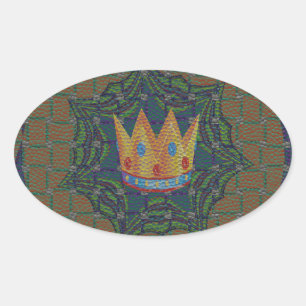 Einfach behalten: Das Royal Clarity Pattern Design Ovaler Aufkleber