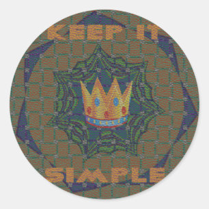 Einfach behalten: Das Royal Clarity Pattern Design Runder Aufkleber