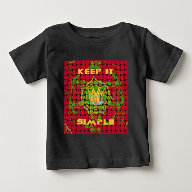 Einfach behalten: Fett Golden Red Woven Floral Pri Baby T-shirt (Vorderseite)