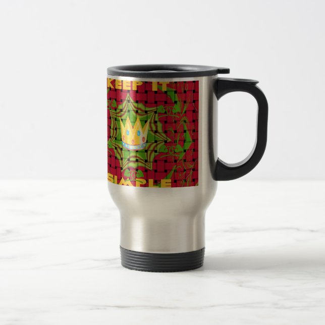 Einfach behalten: Fett Golden Red Woven Floral Pri Reisebecher (Rechts)