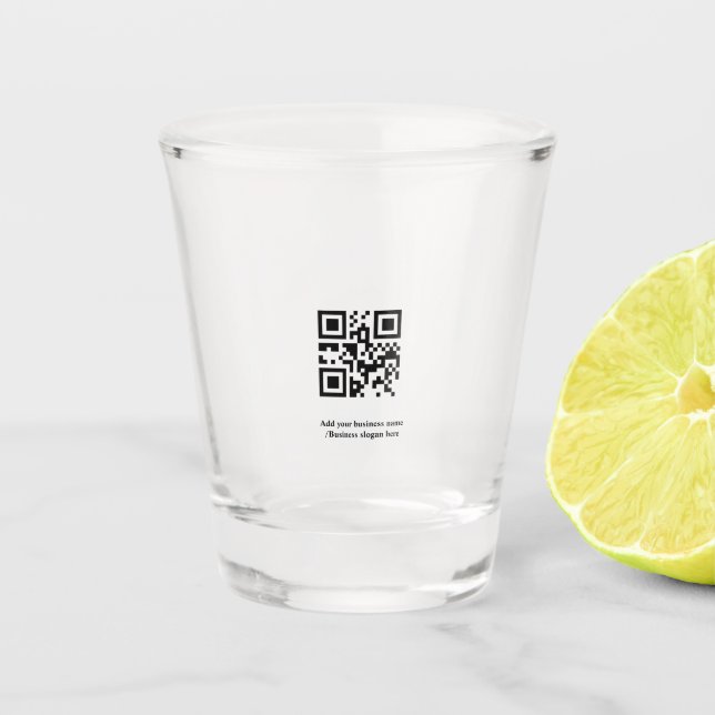 Einfach benutzerdefinierter QR-Code hinzufügen, da Schnapsglas (Vorderseite)