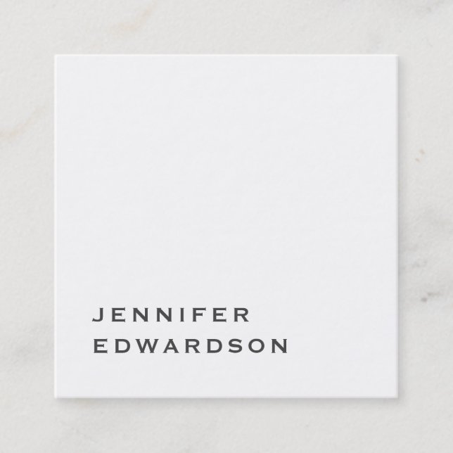 Einfach beruflich, elegant und minimalistisch. quadratische visitenkarte (Vorderseite)