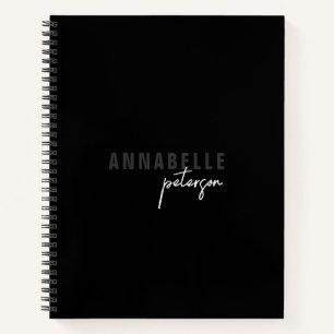 Einfach Beruflich Schwarz Minimalistisch Notizbuch
