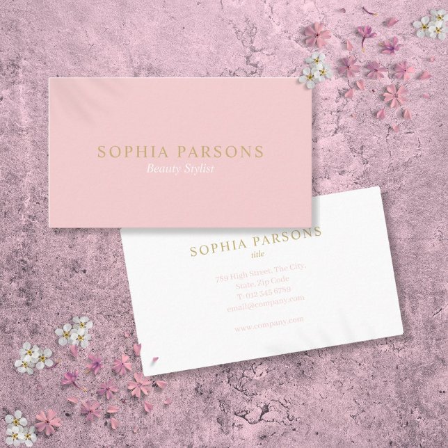 Einfach Berufliches Rosa und Gold Visitenkarte (Simple Modern Professional Pink And Gold Business Card)