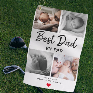 Einfach Bester Papa von Par Bildcollage Daddy Golfhandtuch