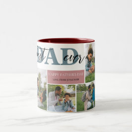 Einfach bester Vater je Vatertag Vater 4 Foto Zweifarbige Tasse