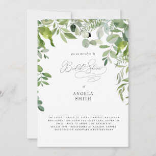 Einfach Bio Greenery Brautparty Einladung