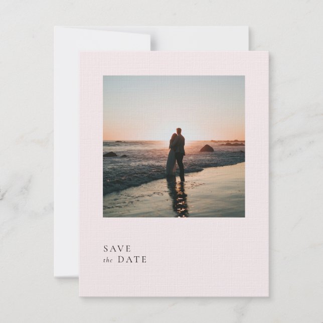 Einfach blass Romantische weiche Rose Rosa Save The Date (Vorderseite)