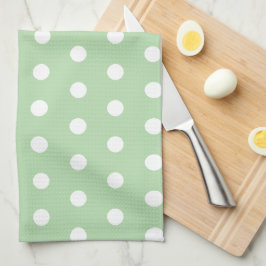 Einfach blassgrüner Polka Dots Küchentücher